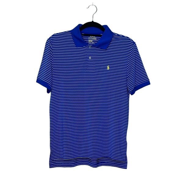 Polo Ralph Lauren kids blue white striped short sleeves polo shirt size L - Picture 1 of 8